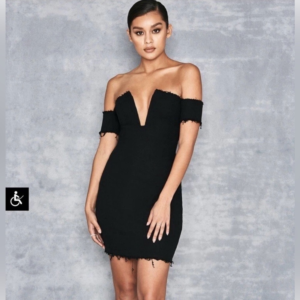 Elegant Black Off-Shoulder Mini Dress